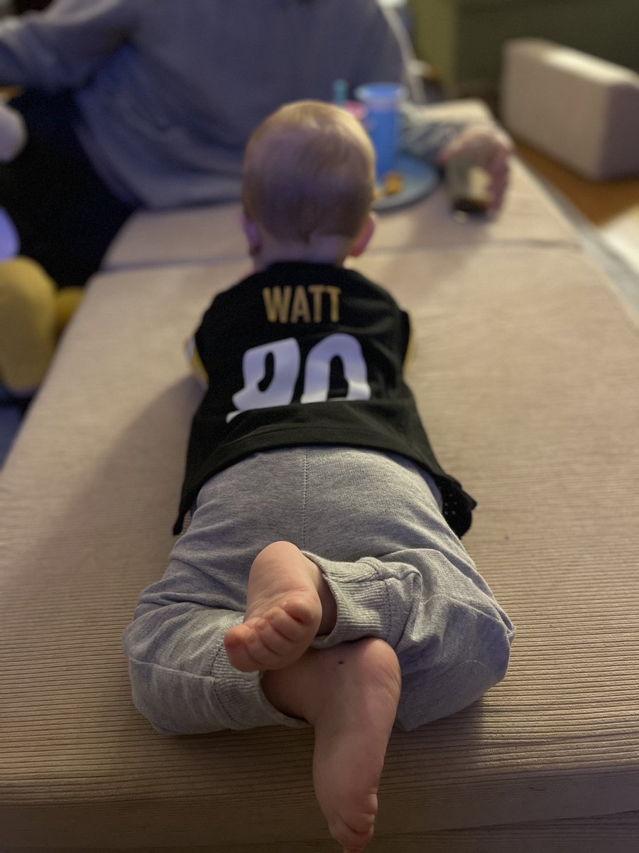 LarryKlu's tweet photo. #HereWeGo My precious grandson is ready to watch @_TJWatt dominate. @steelers ππ€ #beatbaltimore https://t.co/EDGkBFInwe