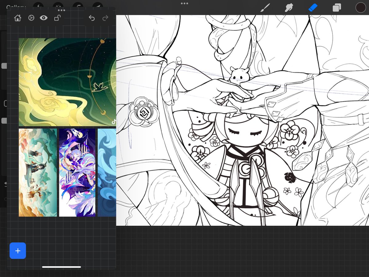 ArtisticOneesan's tweet photo. Commission wip!!

#lineart #GenshinImpact #genshin https://t.co/J033CtqzAx