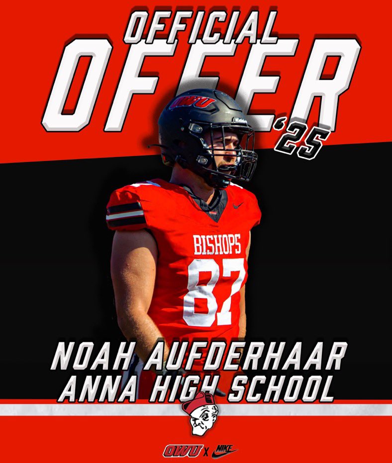 I am blessed to receive an offer from Ohio Wesleyan University. <a href="/CoachTomWatts/">Tom Watts</a>