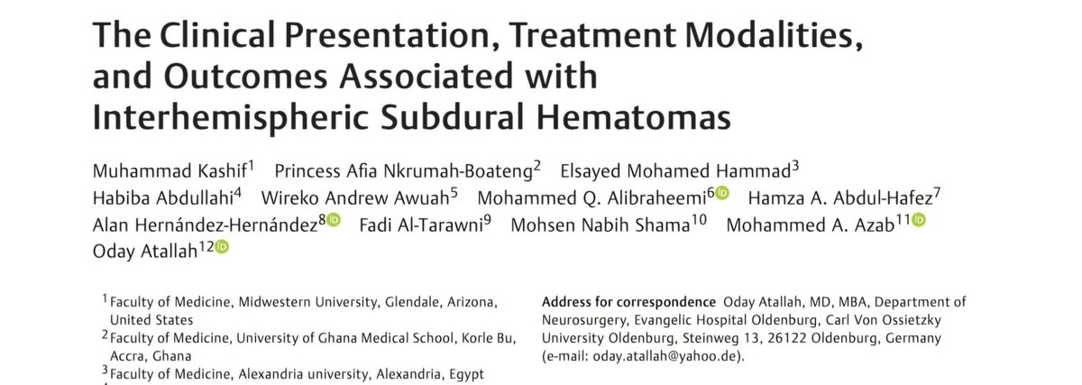 Finally, our published paper about #subdural_hematoma is here. 

Thanks, Dr. Oday, for your mentorship and for this great opportunity.

and congratulations to all the team for this great effort.