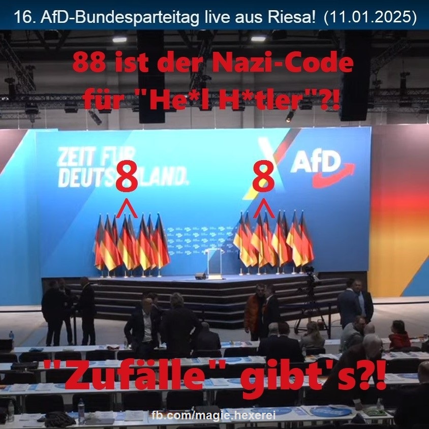 magieundhexerei's tweet photo. Wie viele Zufälle und Einzelfälle noch, bis dieser Sauhaufen, diese #NaziPartei endlich verboten wird?
#NaziCode #Zufall #Einzelfall #AfD #Parteitag #Riesa #AfNazis #AfDaschisten #NazisRaus #noAfD #fckAfD #AfDnee #AfDverbot #AfDIstEineSchandeFürDeutschland
https://t.co/NiCYx1H539 https://t.co/uRUXHDpYfw