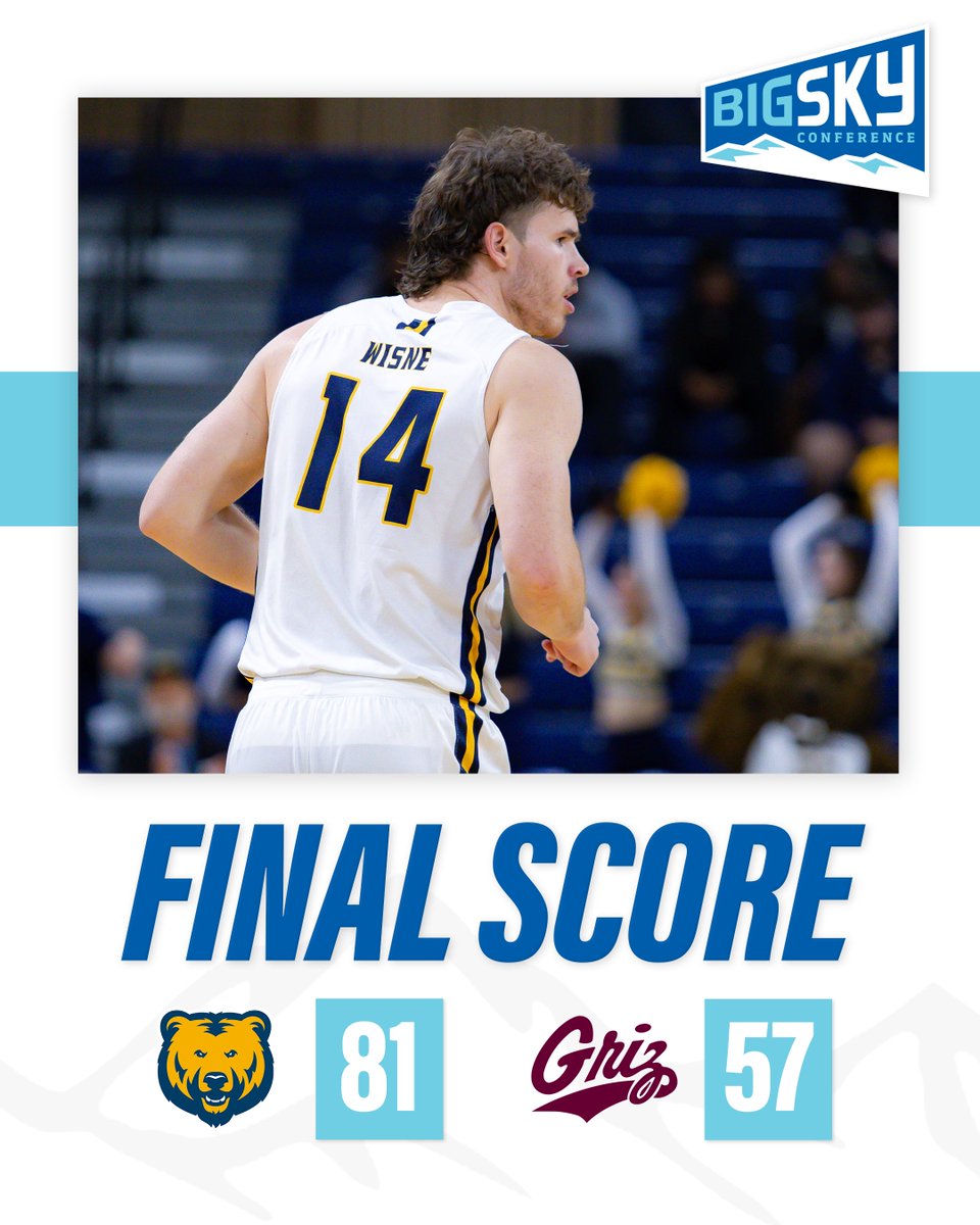 BigSkyConf's tweet photo. the Bears are 4-0 ‼️

@UNC_BearsMBB sweeps the Treasure State to secure first place in the Big Sky standings 

#ExperienceElevated https://t.co/vMs50eu8hv