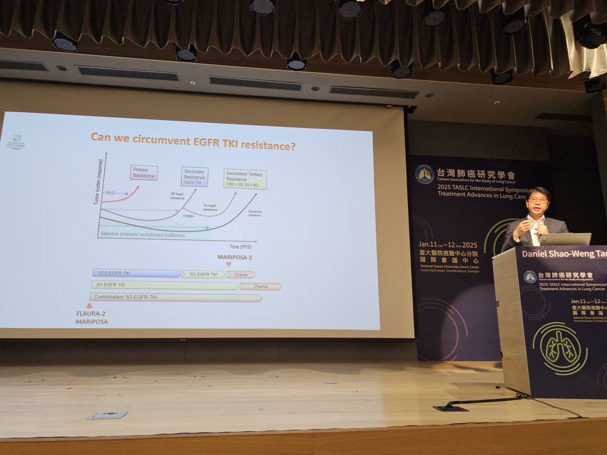 HHorinouchi's tweet photo. 🆙️Kicking off 2nd day‼️
🫁Taiwan🇹🇼Association for the Study of Lung Cancer
🎯Experience of amivantamab for EGFR mutated NSCLC
🎙@danieltanmd
#LCSM @OncoAlert #TASLC25 #EGFR https://t.co/3plAvINpIC