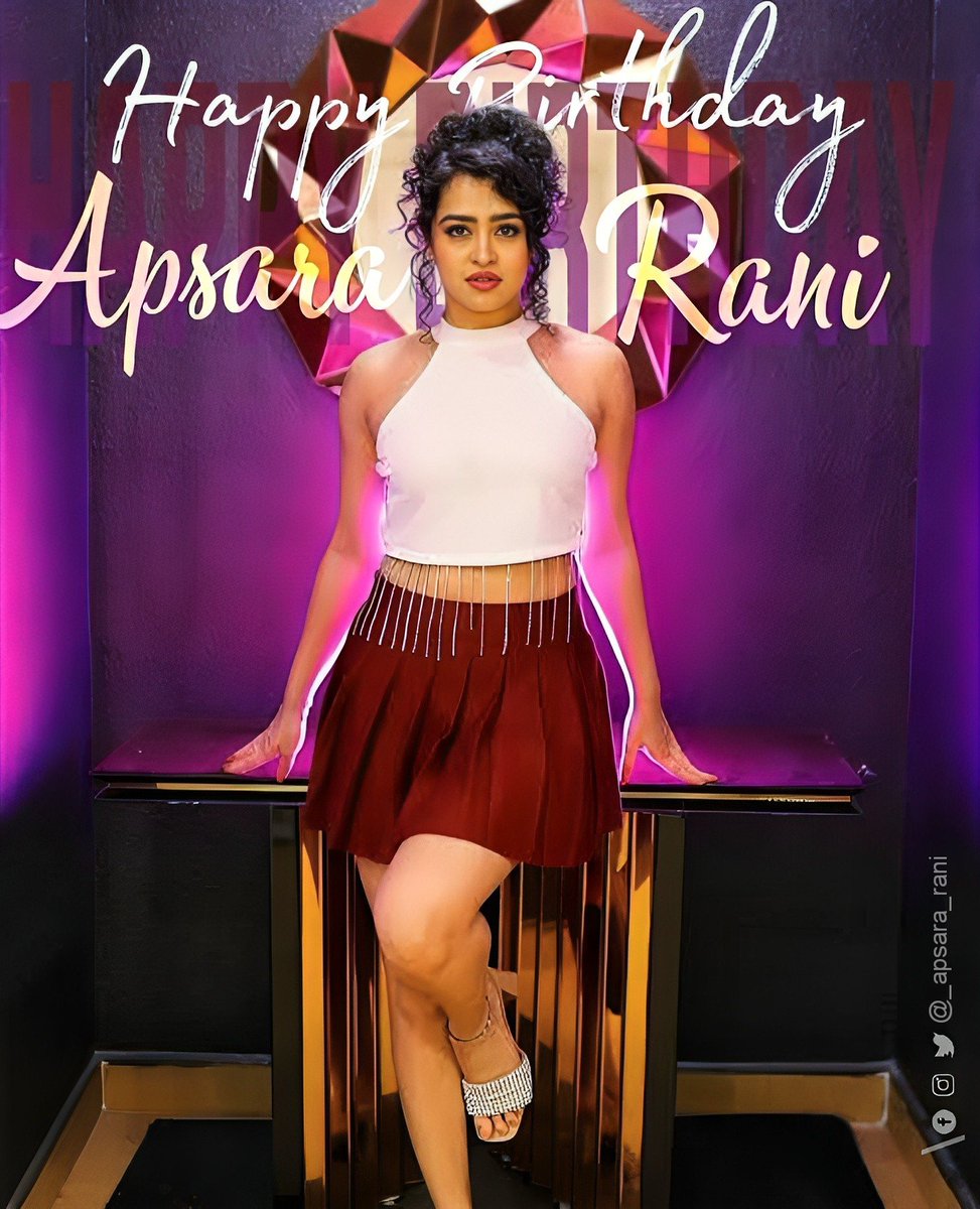 krupakar253's tweet photo. Happy birthday to our joyous and beautiful actress @_apsara_rani madam! Wishing you a very special day and hoping your upcoming movie #Racharikam becomes a huge blockbuster!. https://t.co/5XMZPssnVo