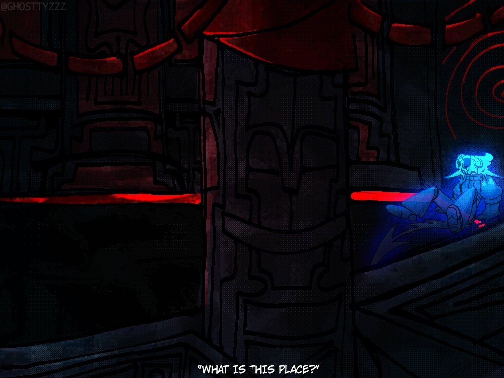 ghosttyzzzzz's tweet photo. "WHAT IS THIS PLACE?"  (REPOST)
A concept that I wanted to try on Nishal's background + inspired by a writing I made...
#PATKOTL #OC #OCWORLD #ART https://t.co/UKPDnlHKtY