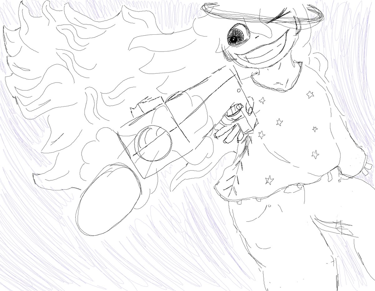 Merlin_roar's tweet photo. I think I never postet this ms paint doodle
angel with a gun^^ https://t.co/oe40fAFOL4