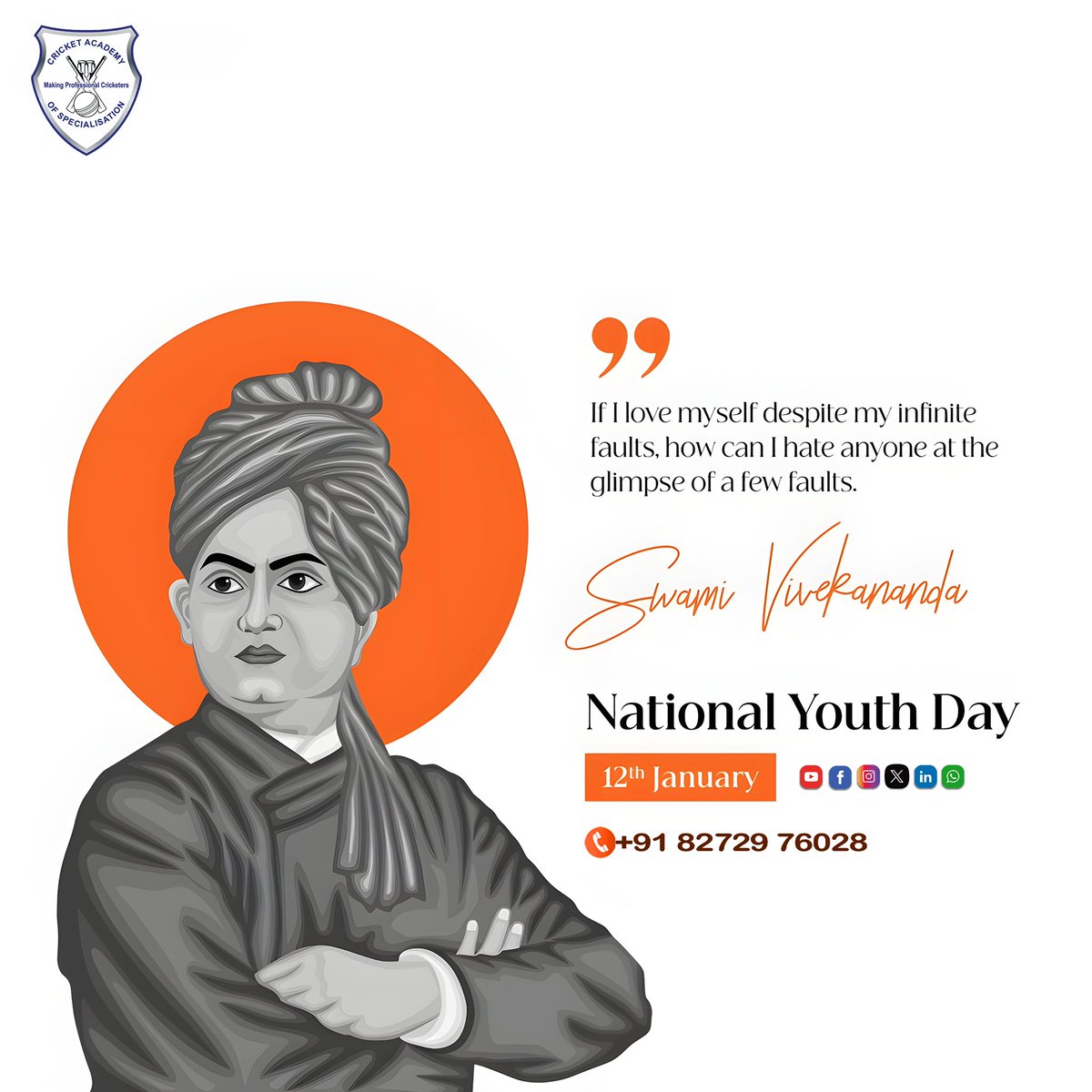 CSpecialisation's tweet photo. 🔥National Youth Day🔥
Happy Birth Anniversary of Swami Vivekanada 🙏
.
.
.
.
.
.
.
.
.
#youth #youthday #national #nationalyouthday #swami #swamiji #swamivivekananda #swamivivekanandaquotes #swamivivekanand #vivekananda #cas #cricket #celebration #namo #birthanniversary #bgt https://t.co/mivZ5pYpvI