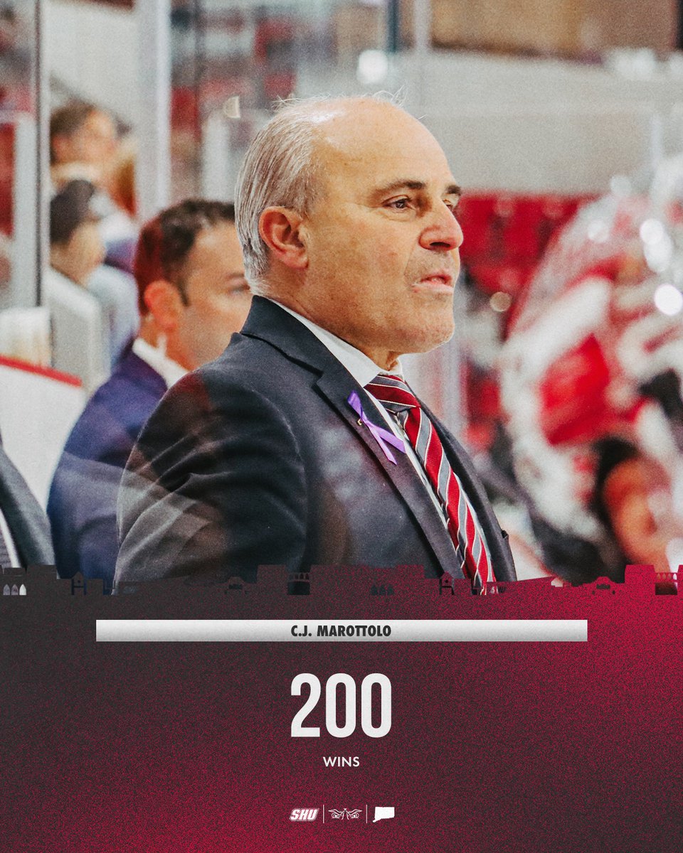 sacredheartmih's tweet photo. With tonight's upset win against No. 18 Cornell, Head Coach C.J. Marottolo secured his 200th win!  

#WeAreSHU https://t.co/mqtehnmJmz