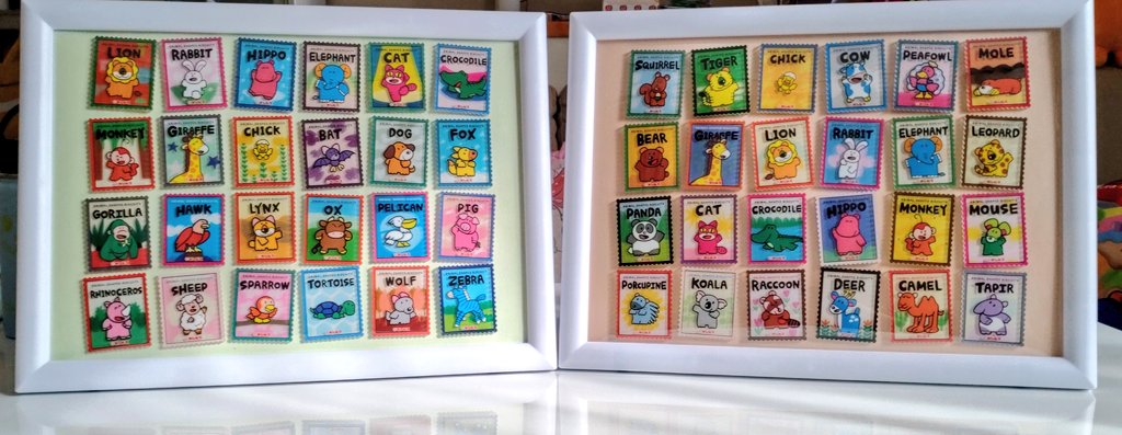 ギンビス - たべっ子どうぶつ 切手風 アクリルステッカー ♪ 2024年12月2日（月）からコンビニエンスストア、ヴィレッジ