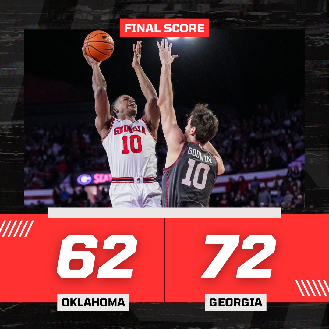 RadiNabulsi's tweet image. 🚨 - FINAL - 🚨
After knocking off No. 6 Kentucky on Tuesday, Georgia follows up by defeating No. 17 Oklahoma.

What a hell of a week for Georgia basketball!

Time to rank the Bulldogs. ⌚️

More: ugasports.com