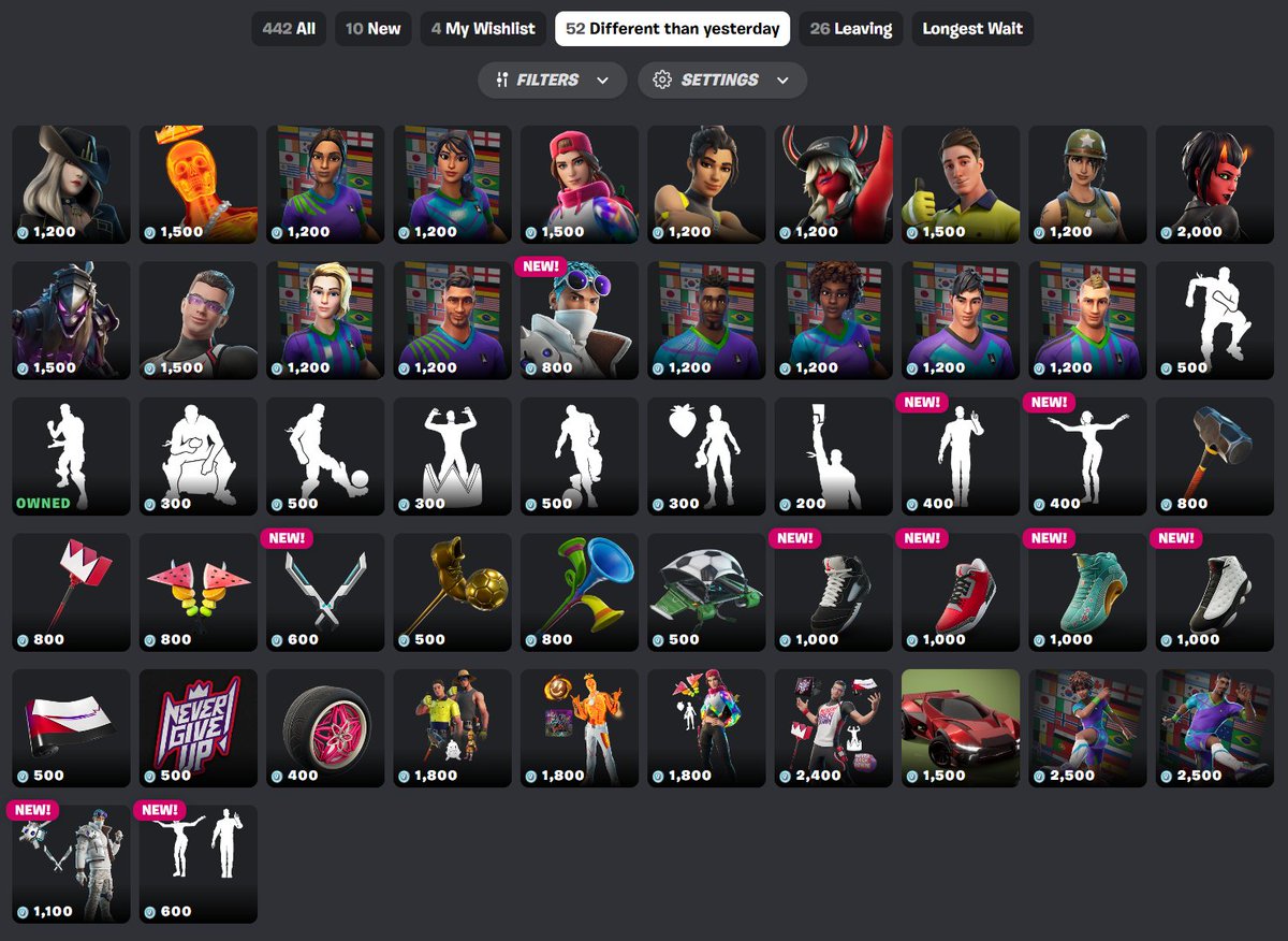 I'm testing a new shop layout you can customize: smaller images, hidden text, and more.

Check it out and let me know what could be improved

fortnite.gg/shop