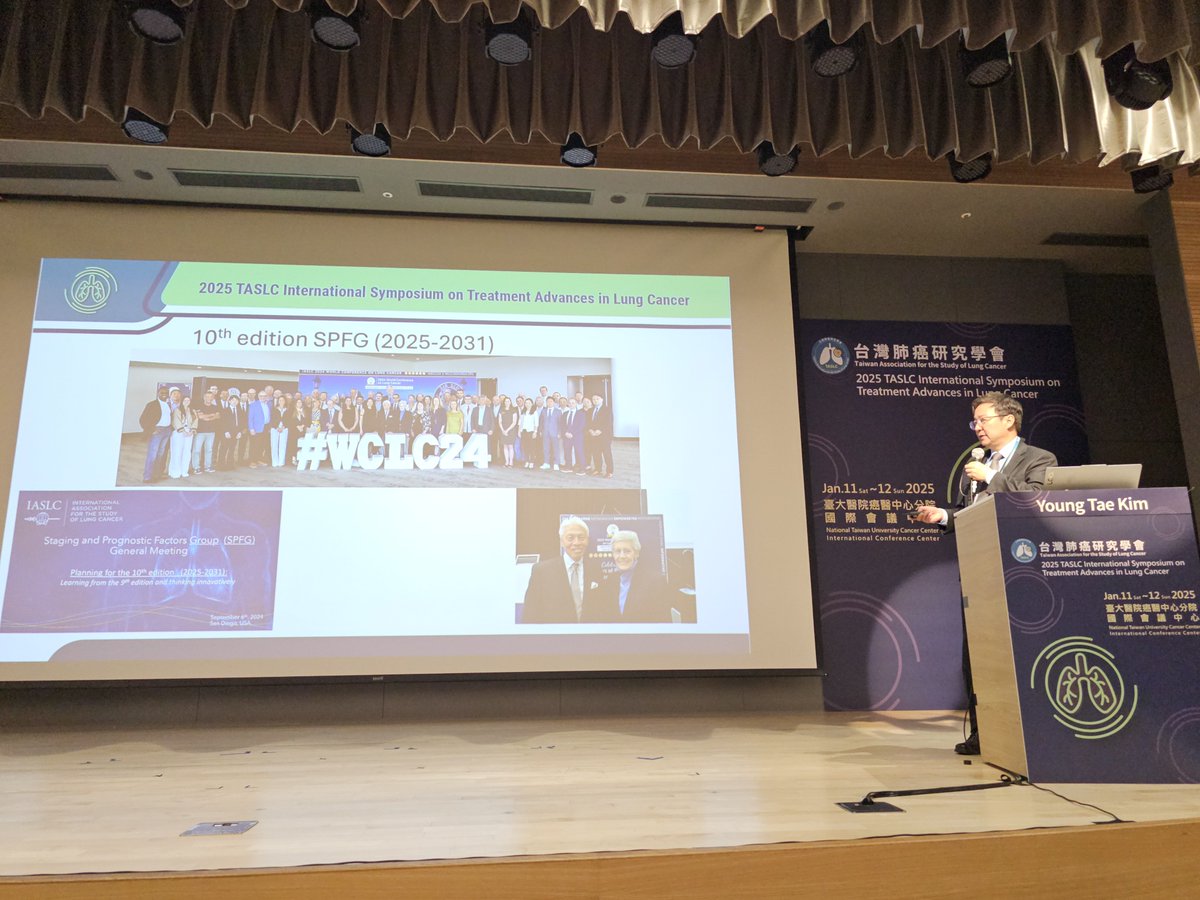HHorinouchi's tweet photo. 🫁Taiwan🇹🇼Association for the Study of Lung Cancer
🎯@IASLC Lung Cancer Staging update and future perspective
🎙Dr. Young Tae Kim, Chair, Lung Domain of SPFG (Staging and Prognostic Factors Group)
#LCSM @OncoAlert #TASLC25 #TNM #SPFG https://t.co/OZqB9uKi73