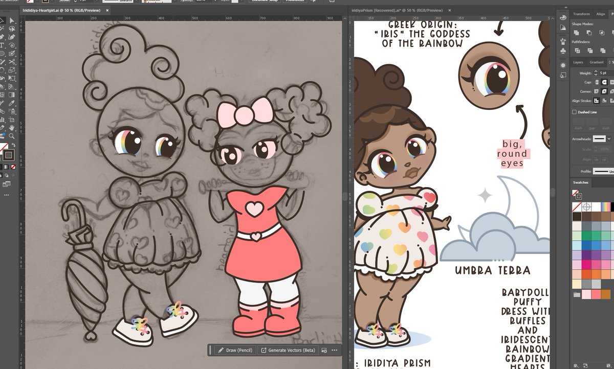 PearliHooStudio's tweet photo. I went ahead with Adobe Illustrator, since that's where Iridiya was originally rendered. So far, so good. 🌈🩷✨
#art #artmoots #artistonx #digitalartist #sketch #wip https://t.co/tBhRmz58Ai