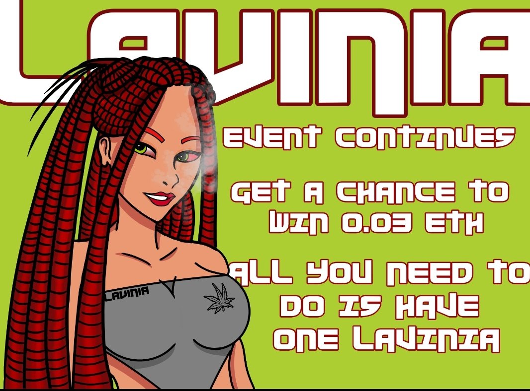 #Lavinia 
💎From now on a live draw will be held among the first 9 people who purchase Lavinia and 1 lucky person will be given a gift of 0.03 eth

🎫4 people have already participated in the draw

😍 Join To Fam : opensea.io/collection/lav…

#NFTs #NFTCommunitys