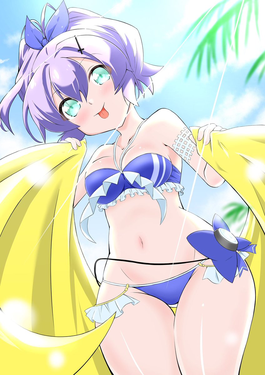 綾波(アズールレーン) ,ラフィー(アズールレーン) 「#寒い時こそ水着絵を貼ろう#アズールレーン 」|misoピエロ@C101お疲れ様でした！のイラスト