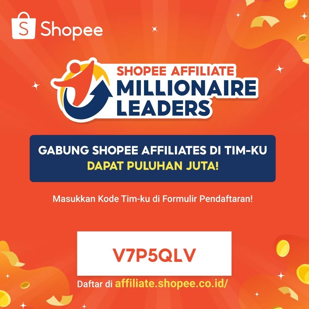Yuk, gabung Shopee Affiliate Program di tim-ku buat dapat komisi PULUHAN JUTA!
Daftar Sekarang:s.shopee.co.id/704QGRqezC?sha…
Kode Tim:V7P5QLV