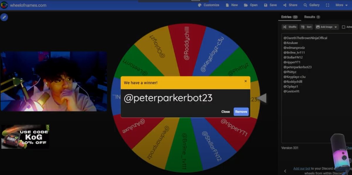 RealKoG's tweet image. CONGRATS, PeterParkerBot23 on winning the @Maono_Global PD100X!