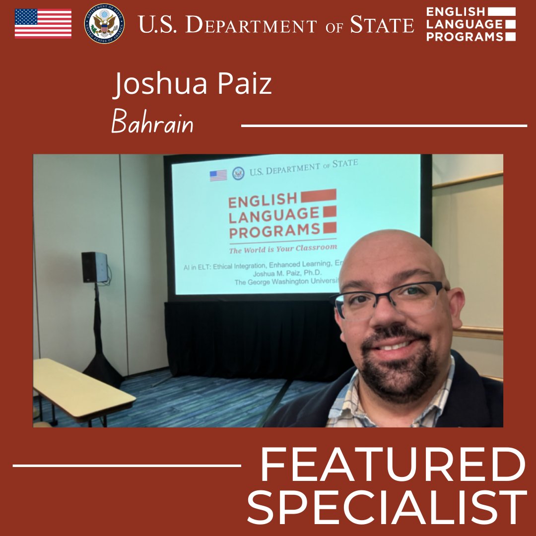 Learn how #ELSpecialist Dr. Joshua Paiz empowered educators in Bahrain to use AI in the classroom – and how he has continued to share and expand that project since then – in our latest Featured Specialist story: bit.ly/3WdpNaM