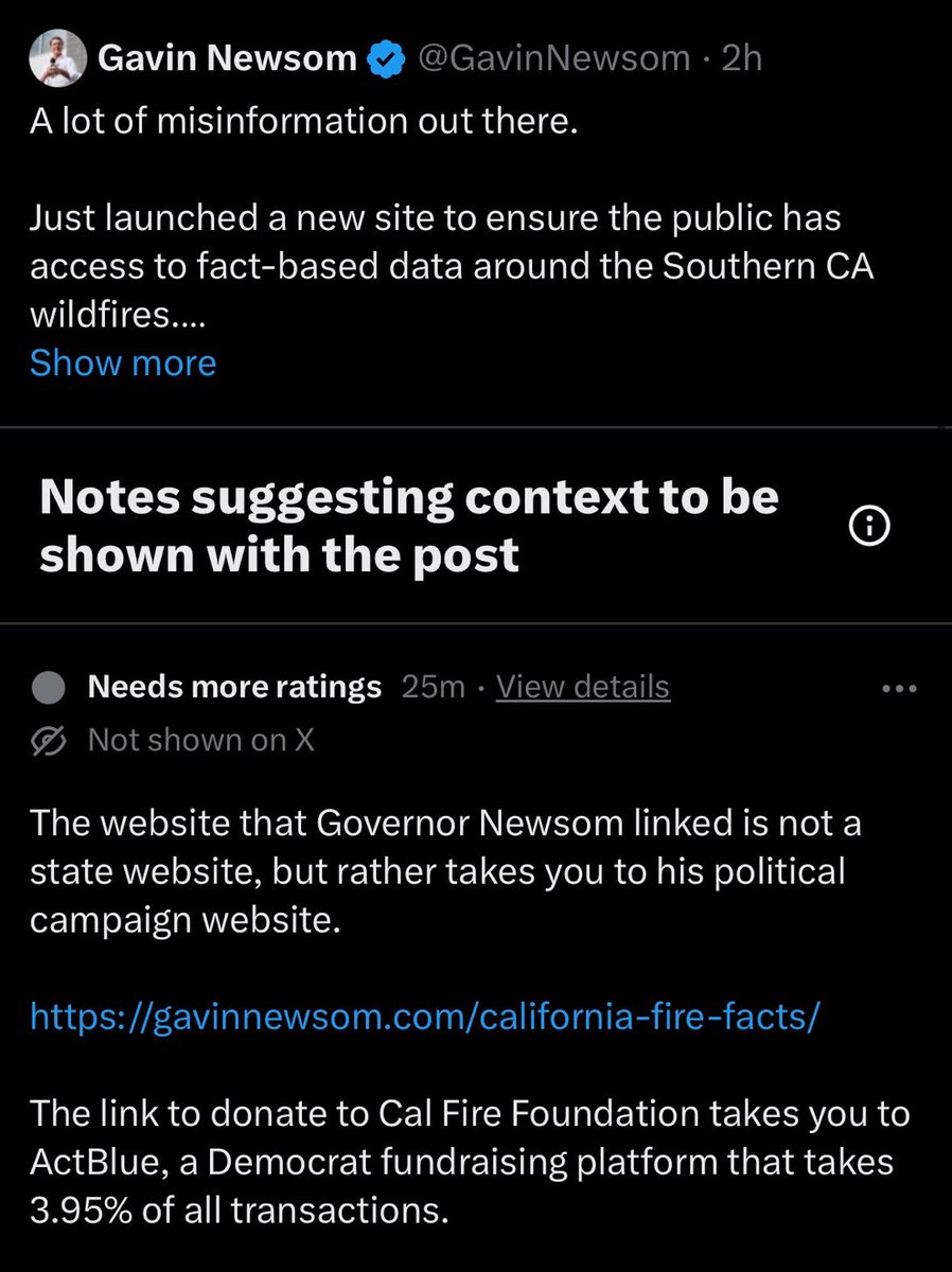 Gavin is linking his campaign site and not official CA state sites. Get it, yet?
