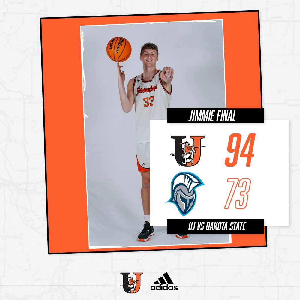 That’s 4 in a row for the Jimmies! Another conference weekend sweep🧹👀 

Silas Bennion - 22 Pts, 4 3P’s Made
Ayden Stainbrook - 18 Pts, 4 3P’s Made
Owen Hektner - 16 Pts, 4 3P’s Made
Anthony Walters - 15 Pts

#LevelUP | #GoJimmies🟠⚫️