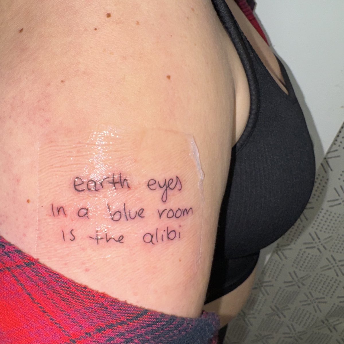 kaitlynmalarkey's tweet photo. as a birthday present &amp; apparently a coming out present to myself i finally got my xana tattoo she wrote for me at TSWGUIW tour in june. i couldn’t be happier with how it turned out &amp; i’m forever grateful to xana for her music &amp; community she’s created for us sapphics https://t.co/PcmqanhVU1