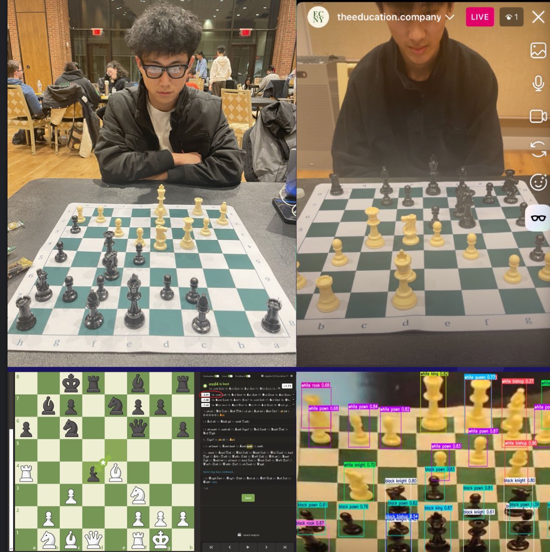 eddybuild's tweet image. built ai chess glasses that allow you to play perfect engine moves without the opponent knowing
