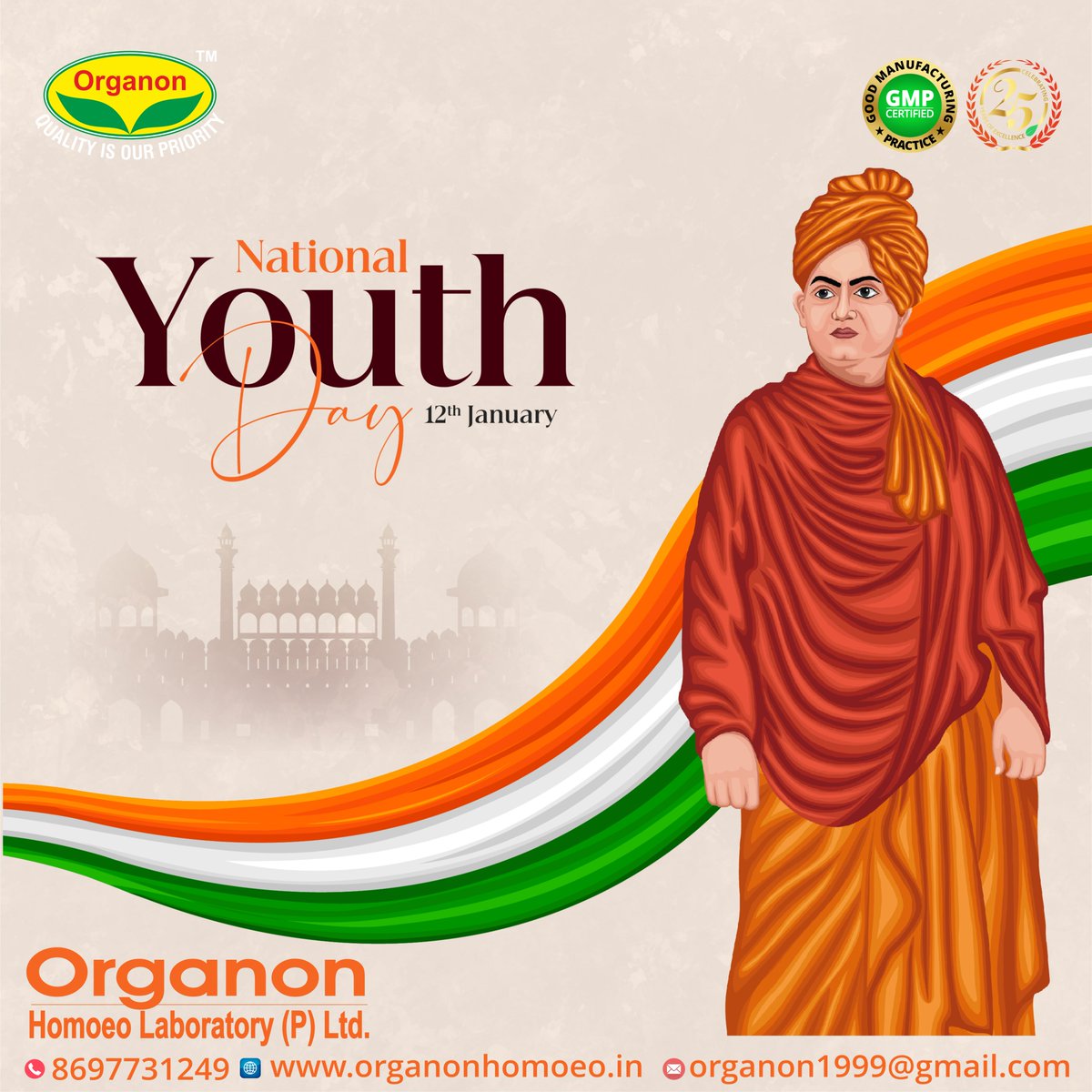 OrganonPvt's tweet photo. 12 JANUARY - NATIONAL YOUTH DAY 2025 – BIRTH ANNIVERSARY OF SWAMI VIVEKANANDA -
#youthempowerment
#youth
#nationanyouthday
#SwamiVivekananda
#SwamiVivekanandaJayanti
#swamivivekanandaquotes
#swamiji
#YouthDay
#VivekanandaJayanti
#VivekanandaJayanti https://t.co/XucWOv3gKv