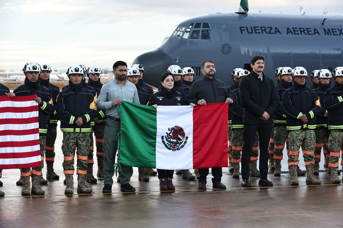 jorgem_yescas's tweet photo. In deep solidarity with our neighbors in California, it’s inspiring to see the strong US—Mexico ties in action. 

Following the directives of President @Claudiashein and through @SRE_mx, Mexico has sent a team of firefighters to assist those affected by the fires in Los Angeles.

🇲🇽 stands united as a true ally and friend of 🇺🇸.