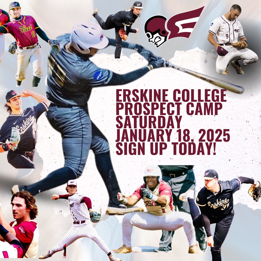 🚨ERSKINE COLLEGE PROSPECT CAMP
Saturday January 18, 2025 🚨

2025 CLASS THIS IS YOUR OPPORTUNITY! 

**LAST CHANCE TO BE SEEN BEFORE SUMMER** 

Showcase your skills in front of our staff &amp; get a day in the life of an <a href="/FleetBaseball/">Erskine College Baseball</a> Player! 

Sign Up Now! erskinecollegebaseballcamps.com/camps.php