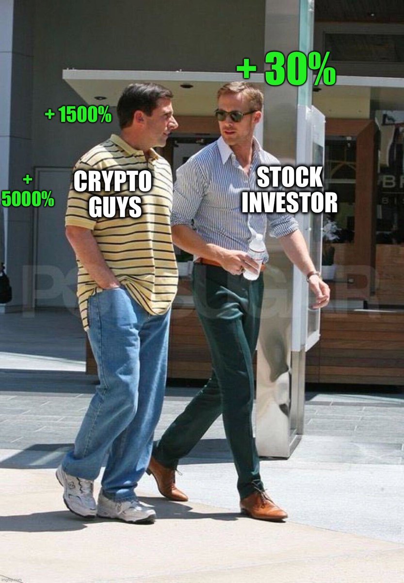 theblockopedia_'s tweet photo. When crypto's your wingman: 'Yeah, just a casual +5000% week.' Meanwhile, stock guy's pumped for 30%. ๐๐ #CryptoWins #StockLife #BlockchainBanter #DigitalGold #InvestmentVibes https://t.co/syRKFoPBtk