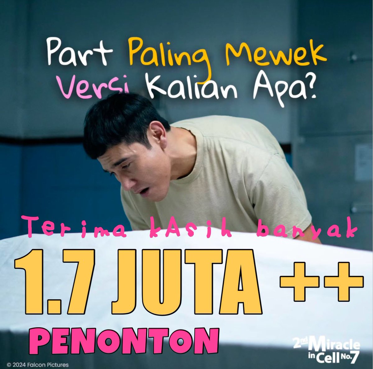 Terima kasih banyak kepada kalian semua yang sudah menjadi bagian dari #2ndMiracleInCellNo7 sampai hari Sabtu kemarin.. ❤️‍🩹

#MiracleInCellNo7