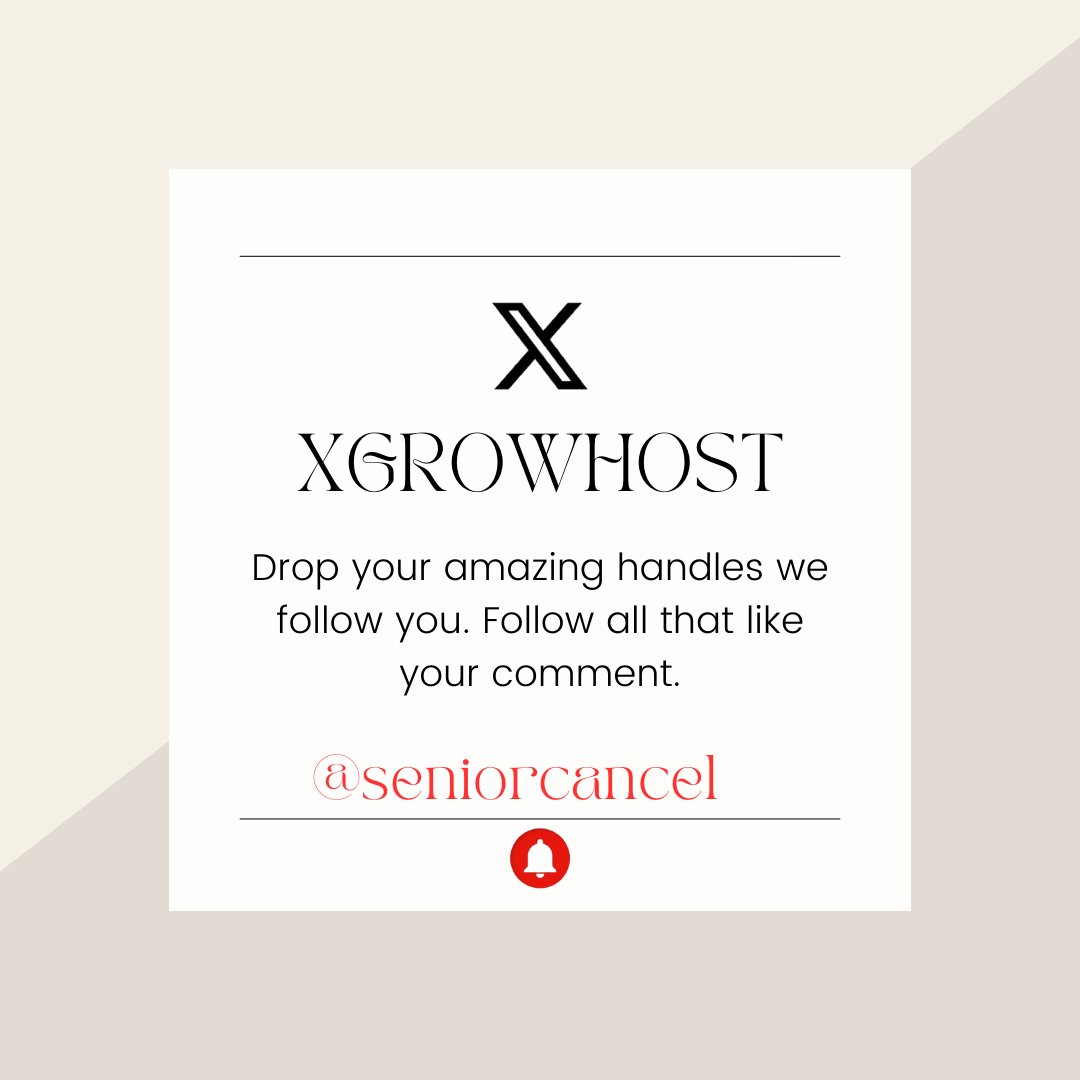 SeniorCancel's tweet photo. Boosting engagements starts with having meaningful connections. Let's gain in the comments ☑️‼️
#Xgrowhost #Xcoach #Xgains https://t.co/NQB5hDfCbB