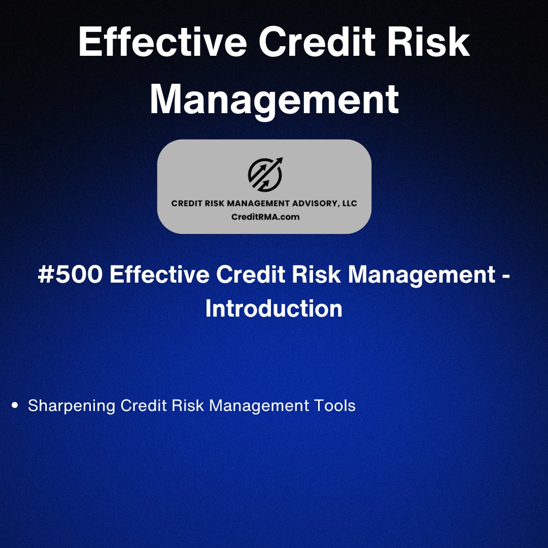 CreditRMA's tweet image. #500 Effective Credit Risk   Management – Introduction
creators.spotify.com/pod/show/credi…

Please listen to this podcast   episode, plus all the others at “Credit Risk Management” at: CreditRMA.com

#CreditRiskAnalysis
#RiskManagementTools
#CreditRiskManagement
#CreditRisk