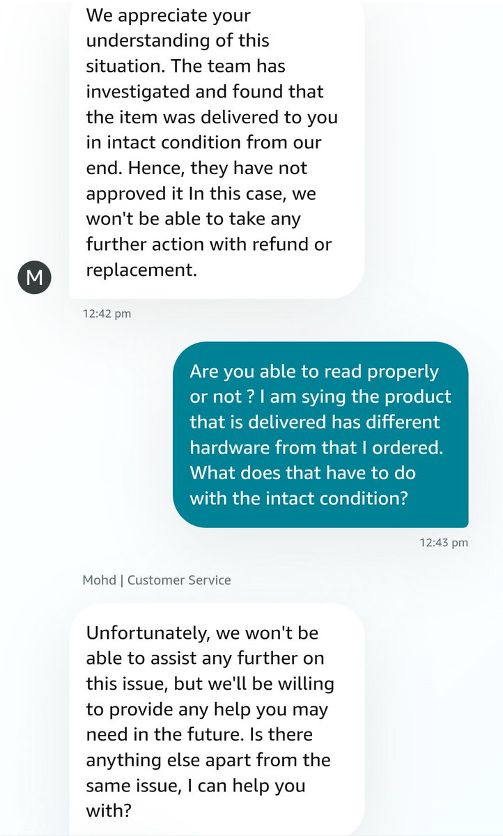 ayub_victor's tweet photo. @amazonIN  The Asus laptop that I ordered (ID 407-5127709-2260365) is a completely different variant from the Laptop that was delivered to me. I contacted the customer care about this and after 3 days of complaint this is they have to say https://t.co/qRoFlFqCEC
