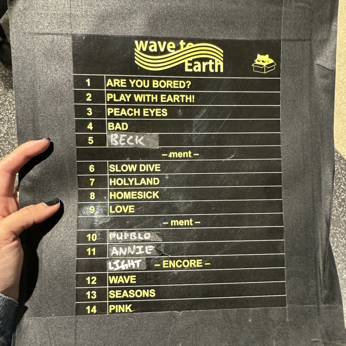 myghijk's tweet photo. Flaws and all &amp; play with earth! tour setlists https://t.co/OiChswmkaw