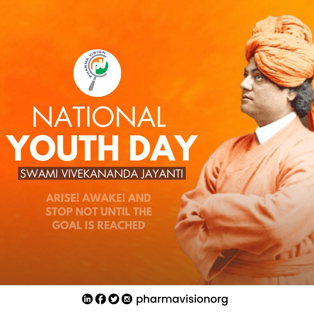 PharmaVisionOrg's tweet image. &quot;Celebrating Swami Vivekananda Jayanti – National Youth Day! 
Let’s embody his vision of strength, wisdom, and service to the nation. Together, we, as future pharmacists, will lead the path to a healthier and brighter India. 🇮🇳

#pharmavision #YouthDay #SwamiVivekanandaJayanti
