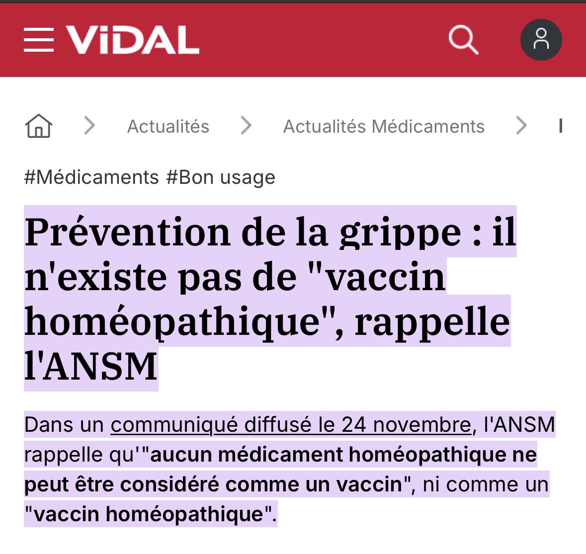 Rappel soyons clair 
Les vaccins homéopathiques ne sont pas des vaccins.
Les pharmaciens qui vous conseillent et vous vendent des vaccins homéopathiques vous trompent! 
L’influenzinum n’est pas un vaccin, comme tout produit homeopathique il ne sert à rien d’autre qu’à faire