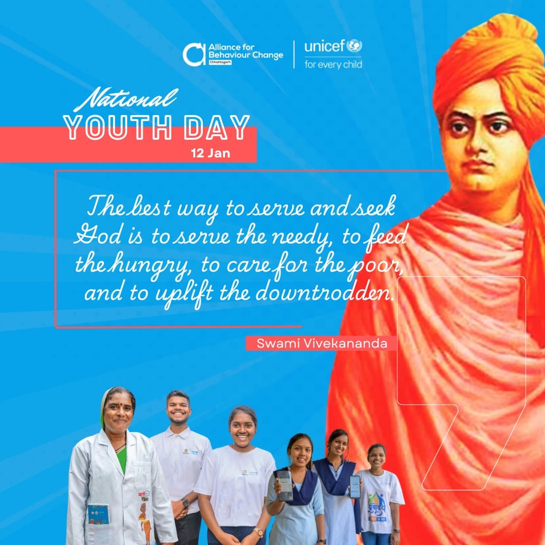 sunitadewangan0's tweet photo. Wishing all the youth a very happy National Youth Day! 🎉
Let’s commemorate Swami Vivekananda Ji's birth anniversary by embracing his inspiring message for the youth.
#YouthDay #SwamiVivekanandaJayanti
#Yuvoday #HasdeoKeHero https://t.co/CRSLKr7yqK