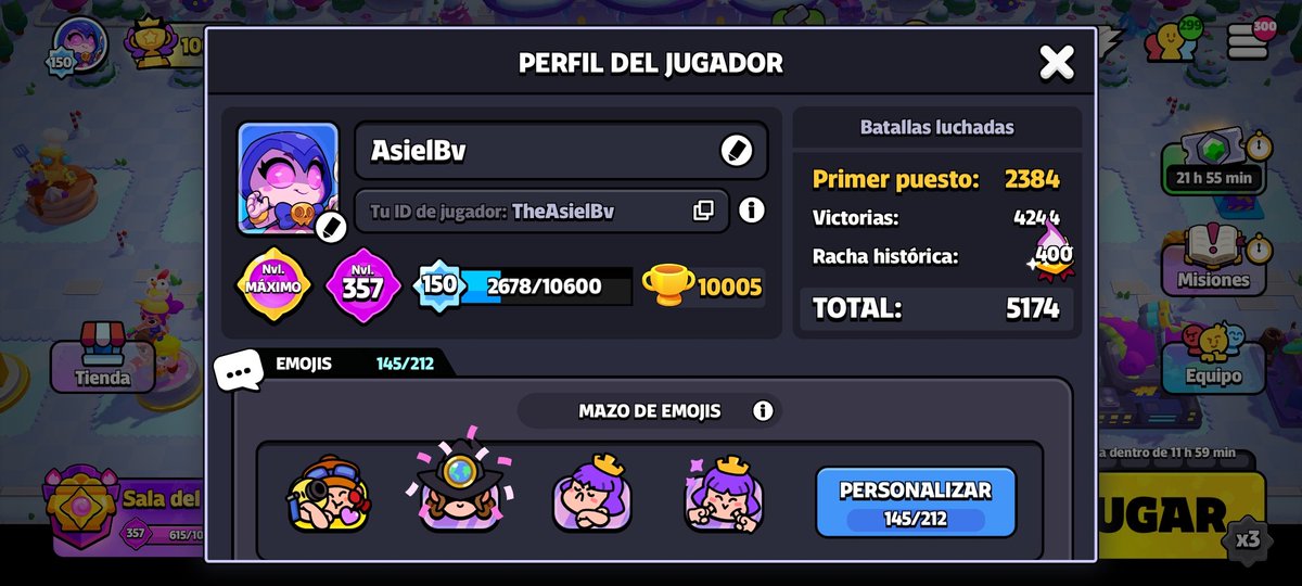 TheAsielBv's tweet image. 10k copas y manteniéndome dentro del top 200 a nivel global desde hace un buen rato. Solo me toca ver a cuánto podré llegar a final de temporada 🙌🏻.
#SquadBusters #SquadUp
#Supercell