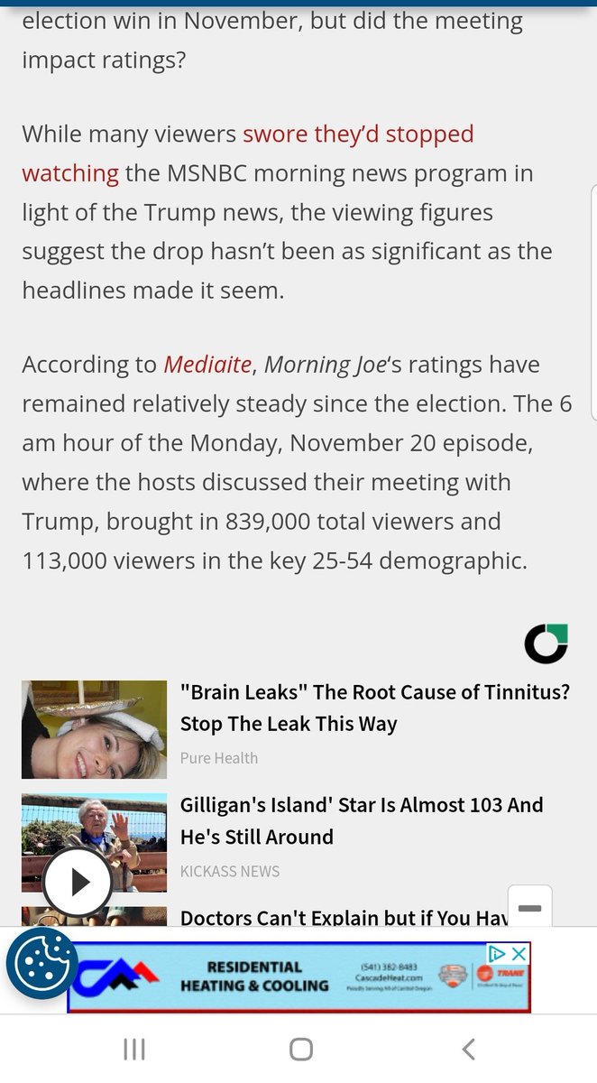 People say they quit watching Morning Joe but the ratings only took a less than 2% decline. People are not as outraged as they say. Or maybe it's people like me who never watched that are complaining.