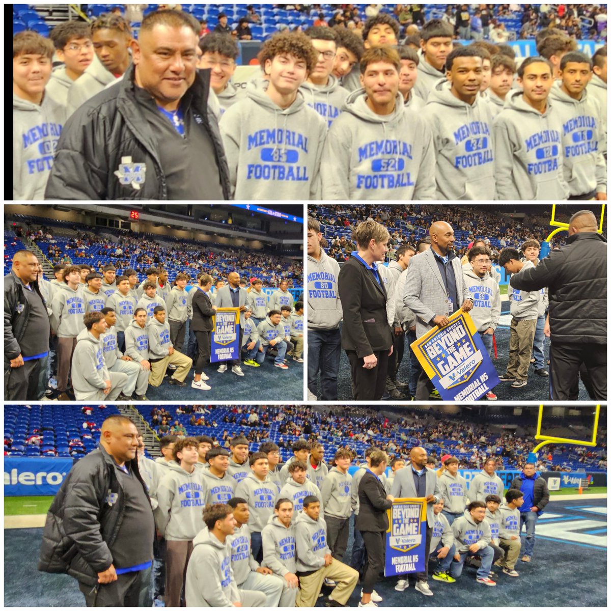 Coach_POrtega's tweet image. Our @EISDMemorialHS @EISDofSA Minutemen Football Team had a great time at the SA Sports HS All Star Football Game at the AlamoDome. We were presented at halftime for going #BeyondtheGame with #MinuteMENread program. Thank you @ValeroEnergy @SA_Sports for the support!