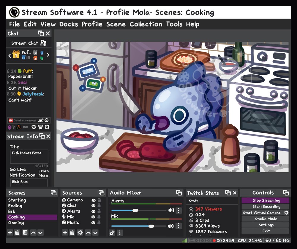 Mola be streaming.

#krita #oceansunfish #streaming