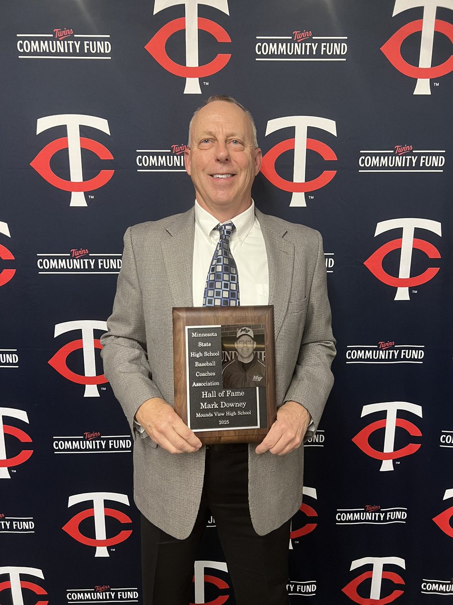 MSHSBCA's tweet photo. Mark Downey, Mounds View HS, Hall of Fame Class of 2025 https://t.co/MyeVwc8NEn