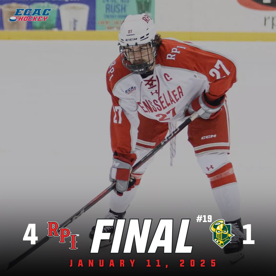 Final |

RPI defeats No. 19 Clarkson 4-1

🚨 Nathan Sullivan 
🚨 Dovar Tinling
🚨 Jake Gagnon
🚨 Dovar Tinling