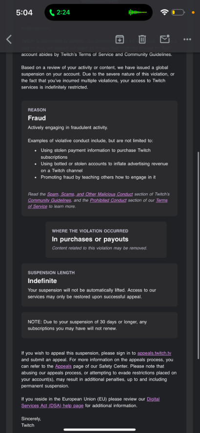 mirnyc2's tweet photo. @djclancy999 I have never engaged in any fraudulent behavior and have consistently adhered to all Twitch guidelines and rules. My primary goal has always been to contribute positively to the Twitch community, and I am deeply committed to maintaining the integrity of my account. https://t.co/cNnLQmTAxH