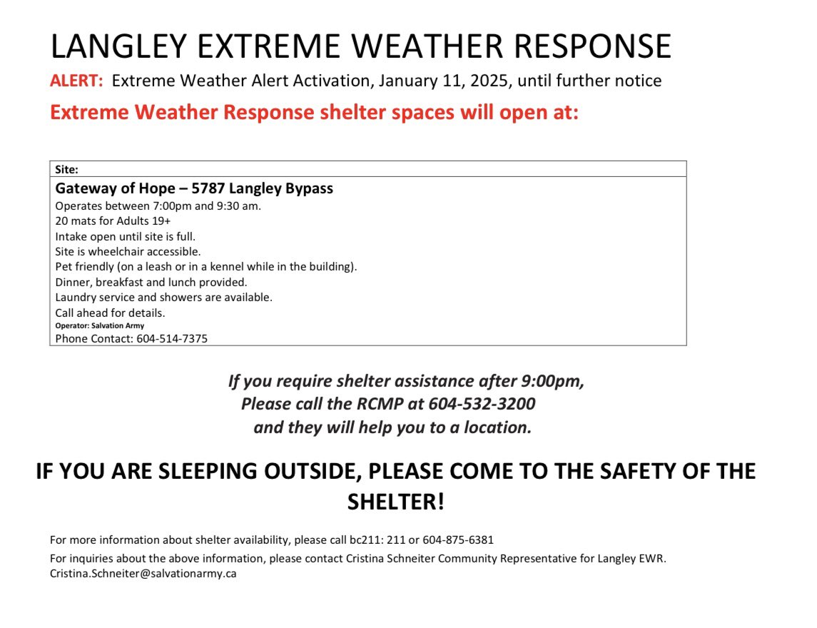 barbmartens_tol's tweet image. ⚠️Extreme Weather alert activation in Langley BC ⚠️
#langleybc #langleyrcmp #gatewayofhope #call211