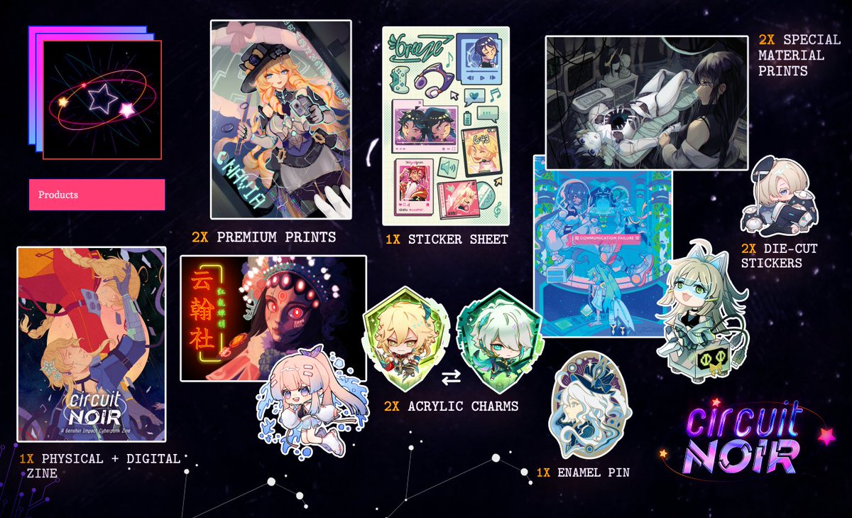 gicyberpunkzine's tweet image. 💫LEFTOVERS: NOW OPEN💫

This is your last chance to grab a copy of Circuit Noir: Genshin Cyberpunk Zine! We have a variety of options for all our amazing goodies! 

🛒 gicyberpunkzine.bigcartel.com
📅January 11th - February 9th