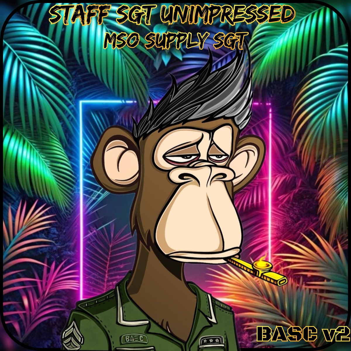 MilitaryMSO's tweet photo. It takes a lot to impress our supply Sgt here at #MSO . From Bagram Air Base to Kandahar & back over to Fort Polk, LA. Seen it all @BoredApeSolClub is a proud supporter of the Military Service Organization #solana #NFTs #military #PositiveActions MSO soon in a Discord near you https://t.co/Tr8aBrL3ba