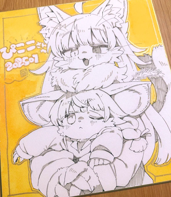私の方はおまねこくんとハム・チュンチュンを描かせていただきました…! 