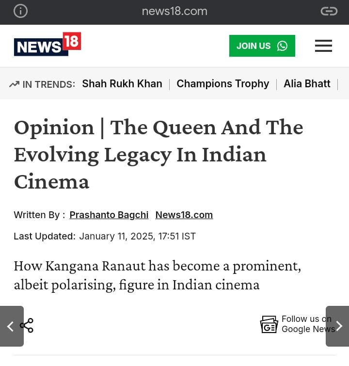 BagchiPrashanto's tweet photo. Kangana Ranaut's mastery in acting and direction is in a league of its own. Her methodical approach, depth in character portrayal, and bold storytelling set her apart from any comparison, even with acclaimed directors like those behind 'Barbie.
@KanganaTeam
@CNNnews18 https://t.co/dIDQbrayrM